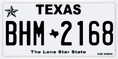 TX license plate BHM2168