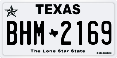 TX license plate BHM2169