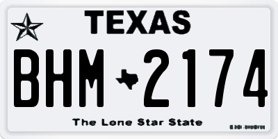 TX license plate BHM2174