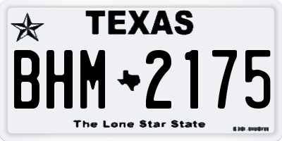 TX license plate BHM2175