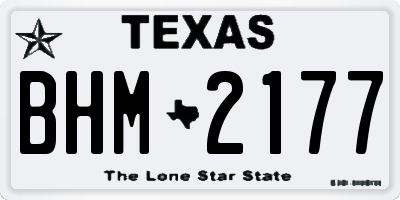 TX license plate BHM2177