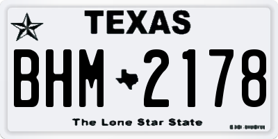 TX license plate BHM2178