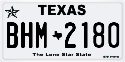 TX license plate BHM2180