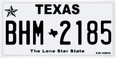 TX license plate BHM2185