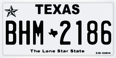 TX license plate BHM2186