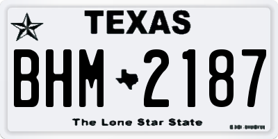 TX license plate BHM2187