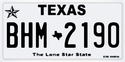 TX license plate BHM2190