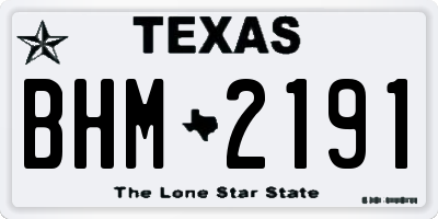 TX license plate BHM2191