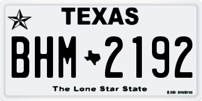 TX license plate BHM2192