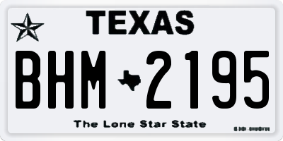 TX license plate BHM2195