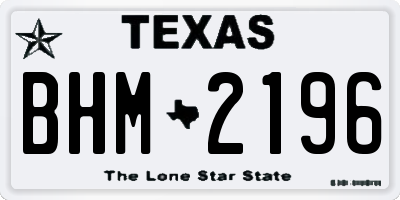 TX license plate BHM2196
