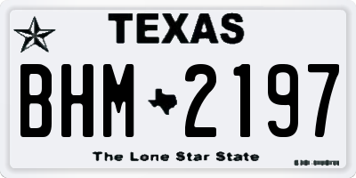 TX license plate BHM2197
