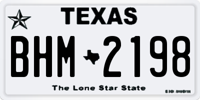 TX license plate BHM2198