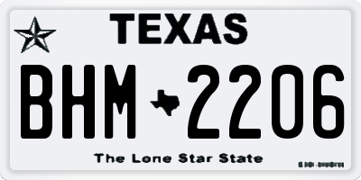 TX license plate BHM2206