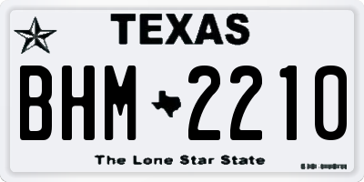 TX license plate BHM2210