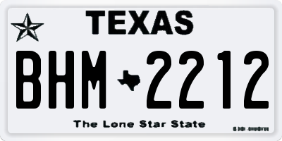 TX license plate BHM2212