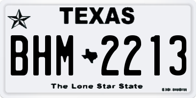 TX license plate BHM2213