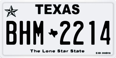 TX license plate BHM2214