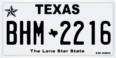 TX license plate BHM2216