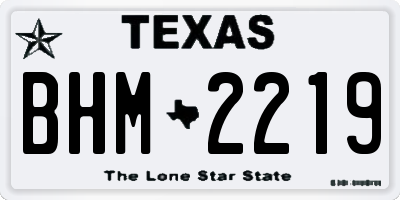 TX license plate BHM2219
