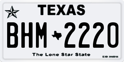 TX license plate BHM2220