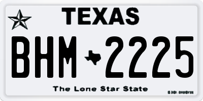 TX license plate BHM2225