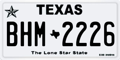 TX license plate BHM2226