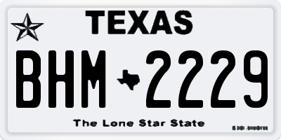 TX license plate BHM2229