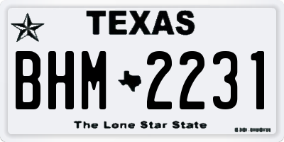 TX license plate BHM2231