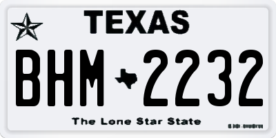 TX license plate BHM2232