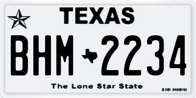 TX license plate BHM2234