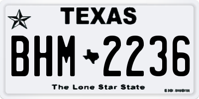 TX license plate BHM2236
