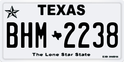 TX license plate BHM2238