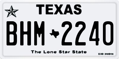 TX license plate BHM2240