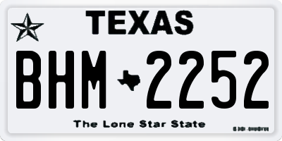 TX license plate BHM2252