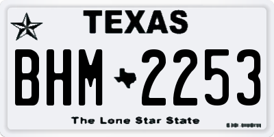 TX license plate BHM2253