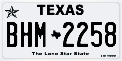 TX license plate BHM2258