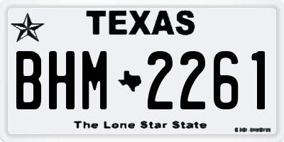 TX license plate BHM2261