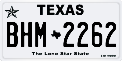 TX license plate BHM2262
