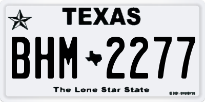 TX license plate BHM2277