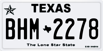 TX license plate BHM2278