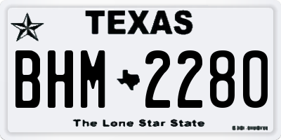 TX license plate BHM2280