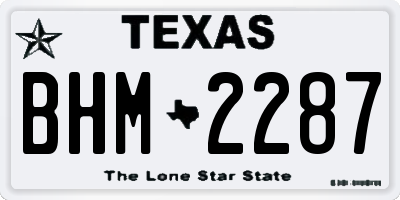 TX license plate BHM2287