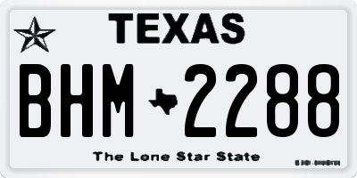 TX license plate BHM2288