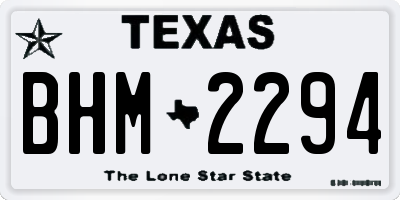 TX license plate BHM2294
