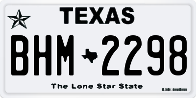 TX license plate BHM2298