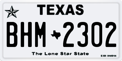 TX license plate BHM2302