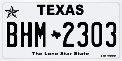 TX license plate BHM2303