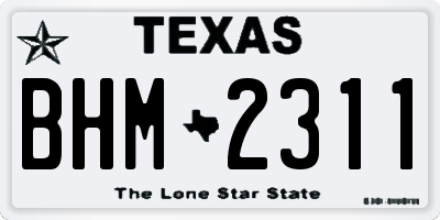 TX license plate BHM2311