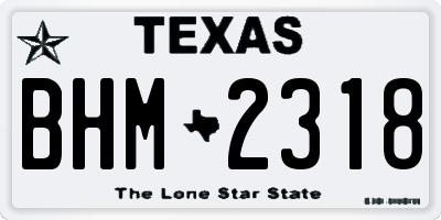 TX license plate BHM2318